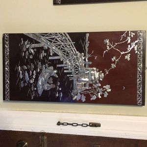 4 panelVietnamese lacquer mother of pearl wall art